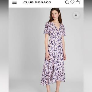Club Monaco Lavender and pink Floral Midi Dress